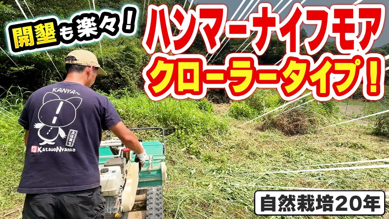 【自然栽培381】クローラータイプのハンマーナイフモアが凄かった！畑を開拓するよ。凸凹も楽勝！HRC805