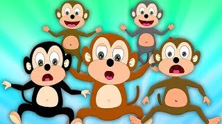 cinque piccole scimmie | rima per bambino | poesia scimmia in italiano | Five Little Monkeys