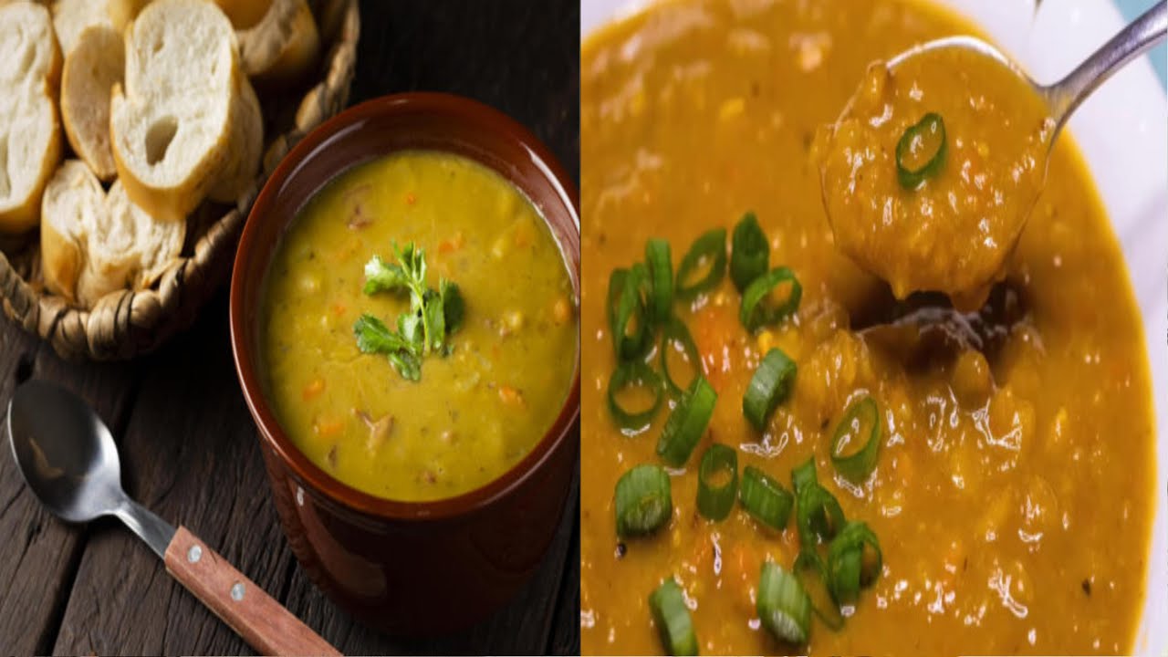 Soupe de pois aux légumes et au poulet - YouTube