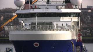 Offshore Vessel Bibby Sapphire in the Dry Dock at Wallsend 7th February 2015