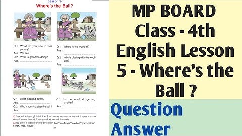 Class - 4th | MP Board | English | Chapter 5 - Where