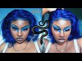 ﾟ alt blue punk/goth graphic eyeliner ( David Bowie inspired ) |black girl|★