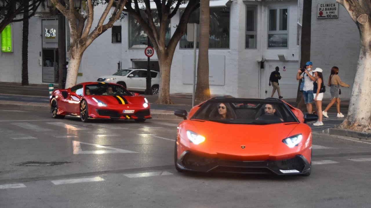 Supercars in Puerto Banus October 2020 [ 12 ] (Aventador 50th & Pista ...