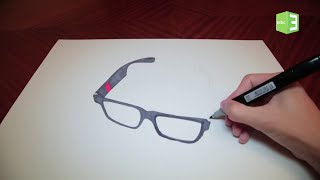 ⁣طريقة سهلة لرسم نظارات ثلاثية الأبعاد
