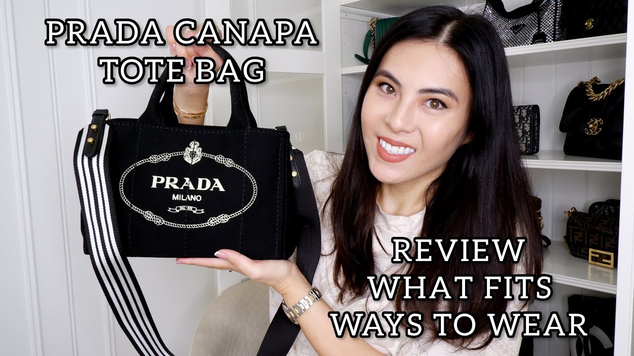 Prada Canvas Convertible Canapa Tote