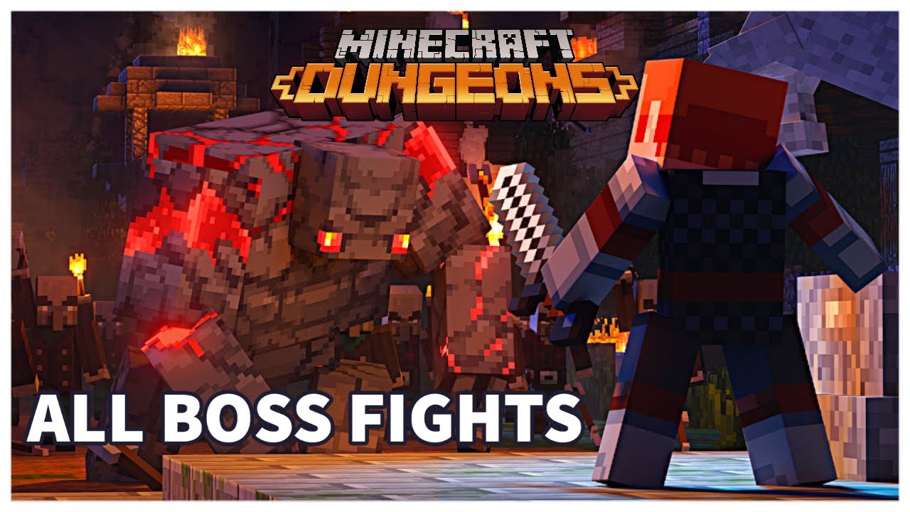 MINECRAFT DUNGEONS - All Bosses | All Boss Fights - YouTube