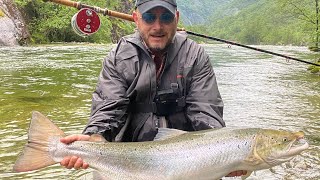 Fly fishing for big salmon at Nærøydalselva first week of July 2022