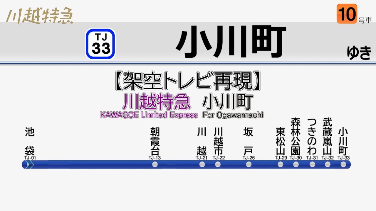 【トレインビジョン架空再現】川越特急 小川町行 (池袋→小川町区間)
