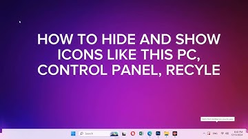 📌 Title: How to Show or Hide Desktop Icons in Windows 10 and 11