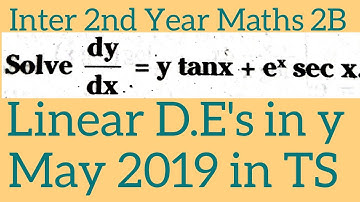 Inter 2nd Year Maths 2B||problem  on linear Differential equations in y @maths naresh eclass