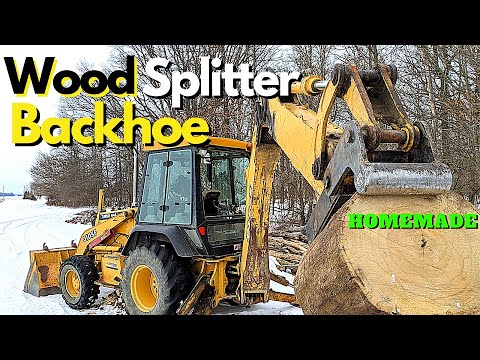 My Wood Splitter Doubles as a Backhoe! - Homemade DIY Wood Splitter Splits Large Rounds With Ease