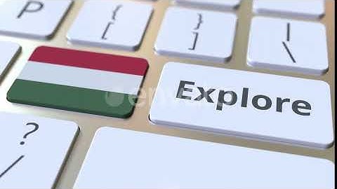 EXPLORE Word and National Flag of Hungary on the Buttons | Motion Graphics - Envato elements