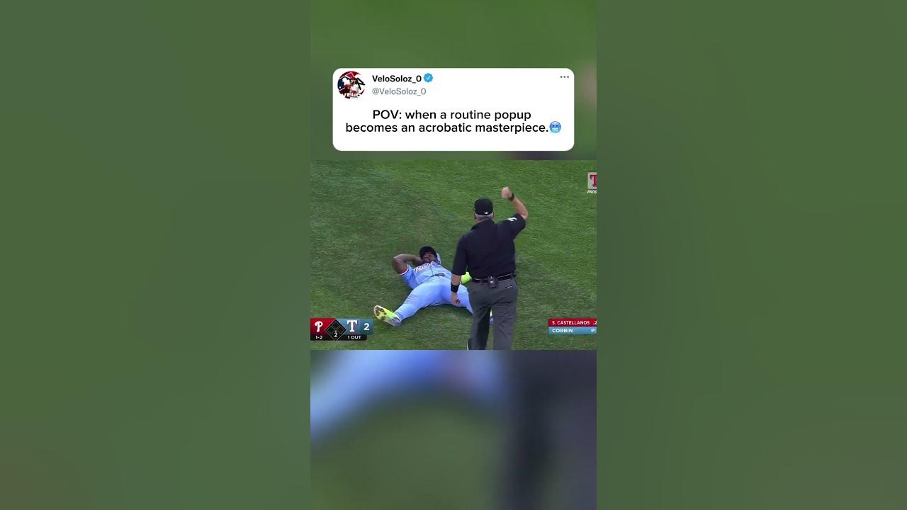 POV: when a routine popup becomes an acrobatic masterpiece🥶… #mlb #baseball #shorts #shortsfeed