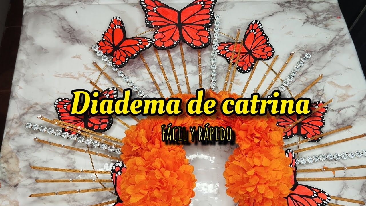 COMO hacer una DIADEMA DE CATRINA 🇲🇽🦋 DISFRAZ de catrina del DÍA DE MUERTOS 🇲🇽 #like #mexico #art