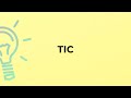 What is the meaning of the word TIC?