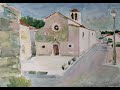 Slikanje akvarelom Pupnat Korčula Cijeli postupak slikanja tutorial watercolor painting
