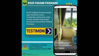 TESTIMONI PASIEN RYANG RAWATAN RSUD PADANG PARIAMAN