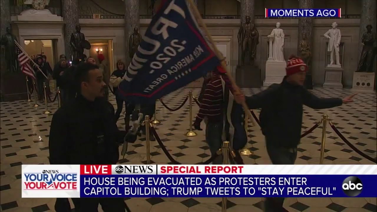 Protesters supporting President Trump breach US Capitol Building - YouTube