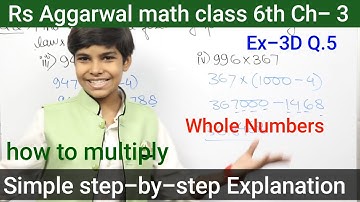 Rs Aggarwal - Exercise 3D - Question Number 5 - Whole numbers Class 6 - basic math glory