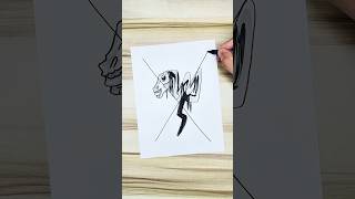 Drawing Long Horse Trevor Henderson 😨 #longhorse #trevorhenderson #horror #creepy #drawing