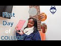 my FIRST DAY of college at UConn *spring semester edition* | VLOG - snow storm, classes, working
