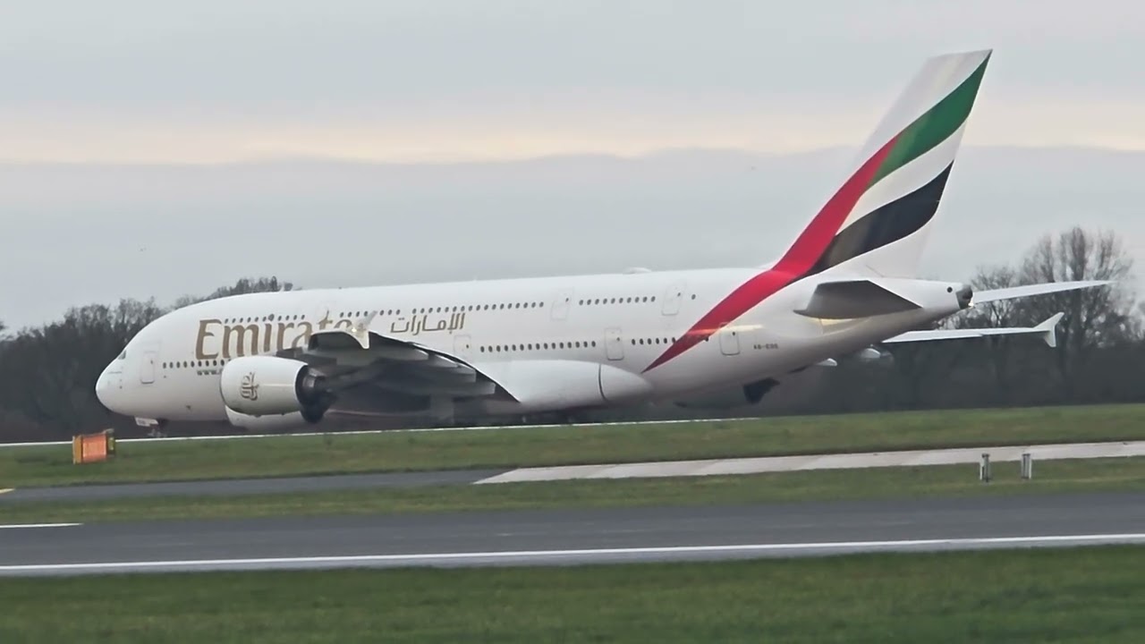 The King 🤴 Emirates A380 taxing an departing (Manchester Airport)
