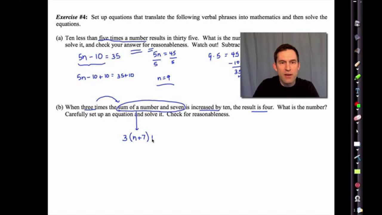 Homework 9 Translating Expressions Equations And