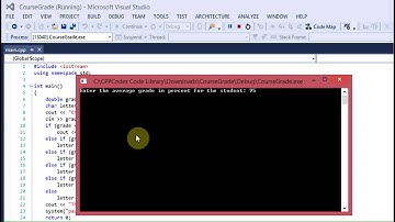 Course Grade Percent to Letter C++ Code (Visual Studio)