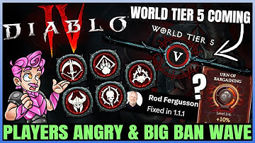 Diablo 4 - BIG DEV MISTAKE: World Tier V Confirmed, Patch 1.1.1 Drama, Ban Wave, BIG Glitch & More!