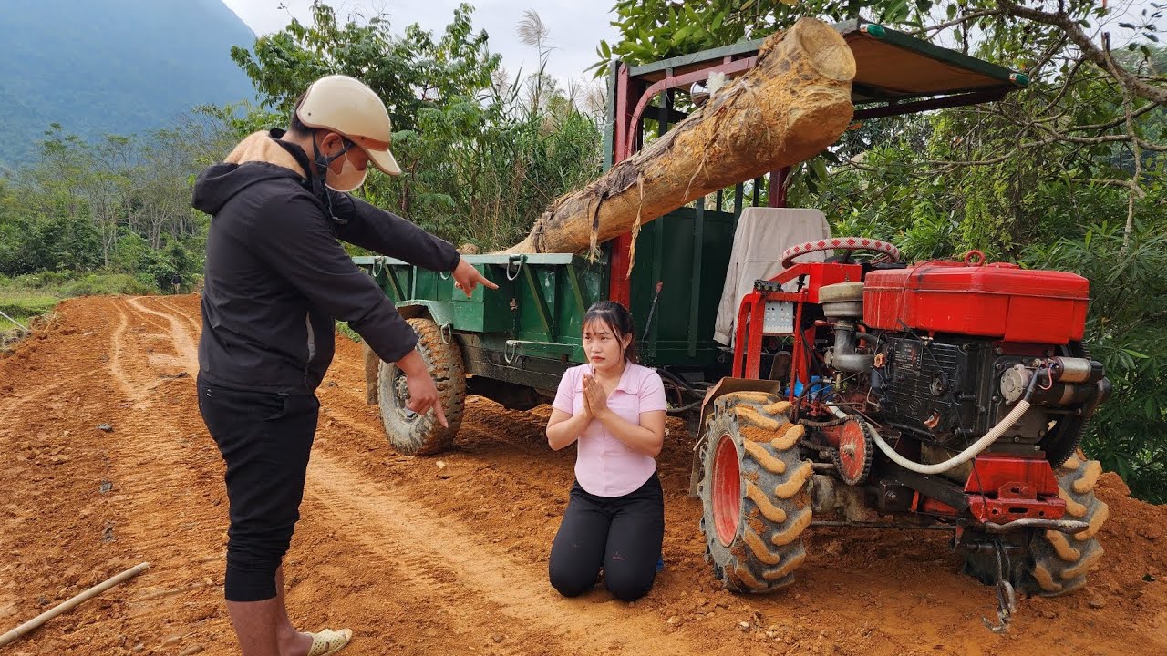 Agricultural vehicle: I transported wood across a farmer's new road and was punished.