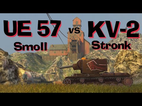 WOT Blitz Can Smallest Tank UE 57 Kill Stalin's KV-2