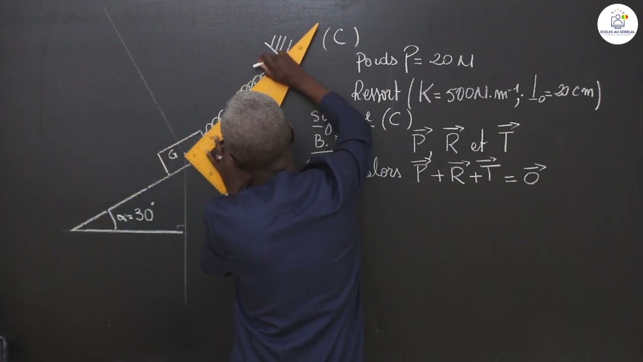 Exercices - Seconde S - PC : Équilibre d'un solide soumis à des forces non parallèles / Suite 5