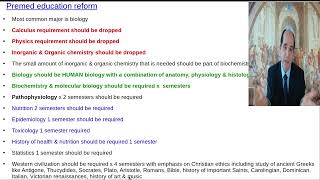 PreMed education reform
