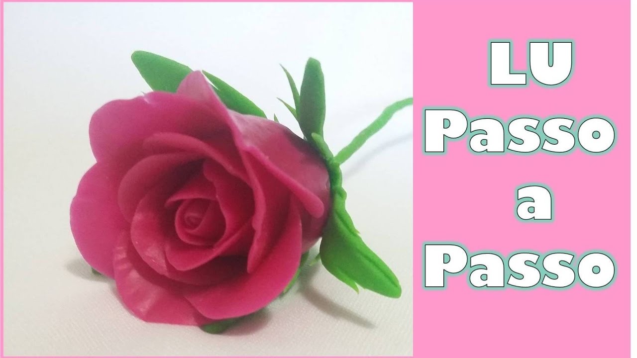 DIY_♥ Rosa Fechada de Biscuit _ ♥ LU Passo a Passo ♥