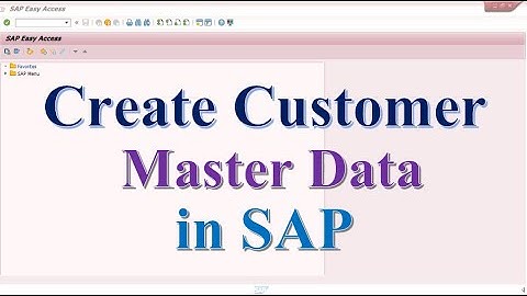 Create Customer Master Data in SAP