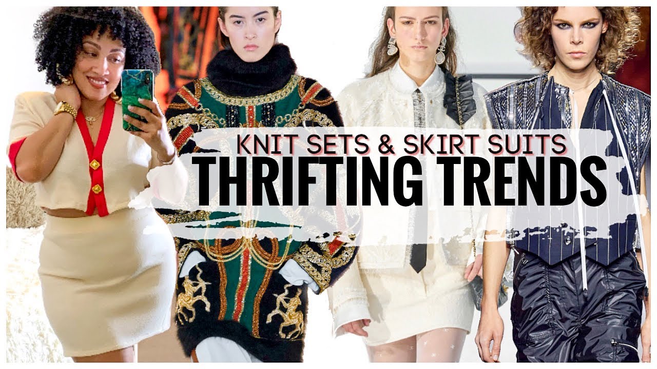 Thrifting Trends | Knit Sets & Skirt Suits | Thrift Haul - YouTube
