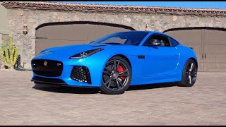 2017 Jaguar F Type SVR Coupe in Ultra Blue & Engine Sound & Ride on My Car Story with Lou Costabile