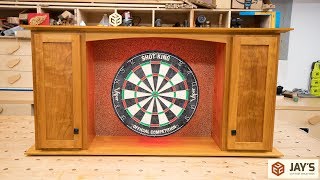 Article for this video with more completed images: https://jayscustomcreations.com/2017/12/cherry-dartboard-cabinet-complete-in-