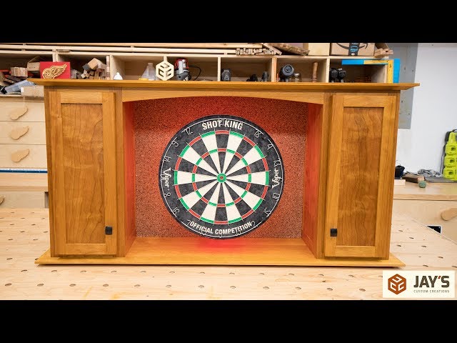 Cherry Dartboard Cabinet Complete In