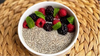 لأصحاب الرشاقة و الأكل الصحي 💪🏻 بودنغ الشيا مع فوائد بذور الشيا Chia pudding