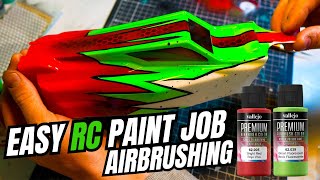 How To Paint An RC Car Body Shell With An Airbrush.. EASY! Simple Airbrushing.