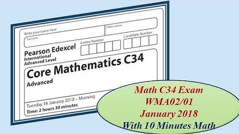 Edexcel IAL Math C34 January 2018