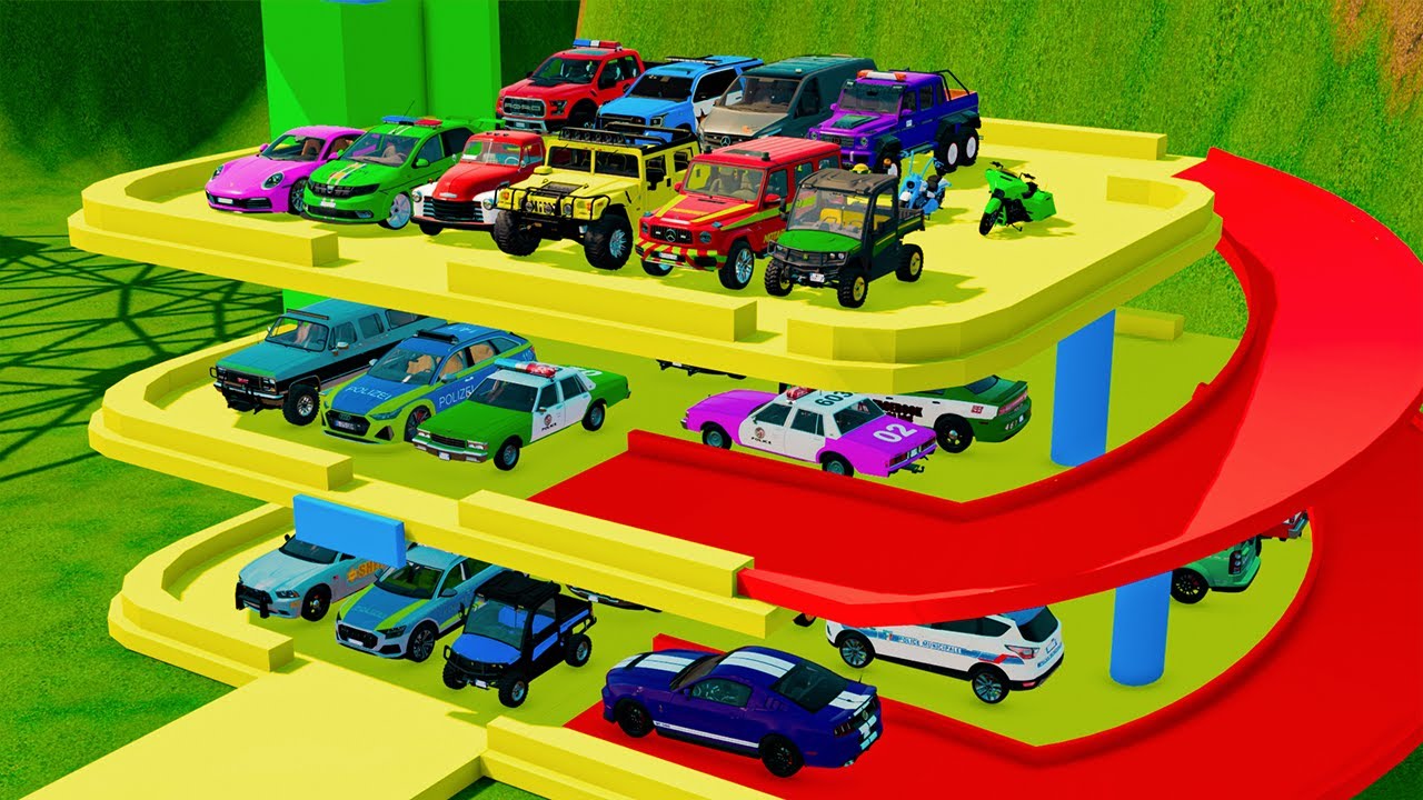 TRANSPORTING ALL NEW POLICE CARS & EMERGENCY VEHICLES WITH BIG TRUCKS! - Farming Simulator 22