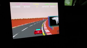 Pole position video game in the Tesla 3