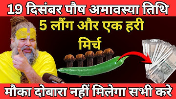 19 दिसंबर पौष अमावस्या तिथि को 5 लौंग और एक हरी मिर्च वाला उपाय जरूर करे | Premanand ji maharaj
