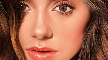 Time lapse video of procreate painting - Lily Collins