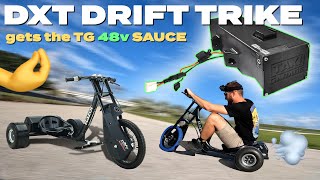 Razor DXT Drift Trike gets a TAXI GARAGE 48v Battery UPGRADE!! Plug & Play Installation!!