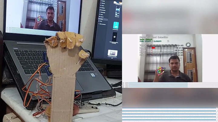 Vision-Hand-Control | Real-Time Computer Vision Robotic Hand with NodeMCU & Servo Motors