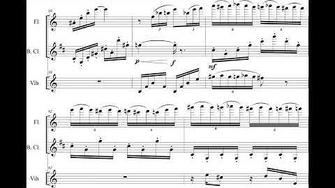 Michail Travlos - Five Midnight Scenes for Flute, Clarinet and Vibraphone (2017) [Score-Video]