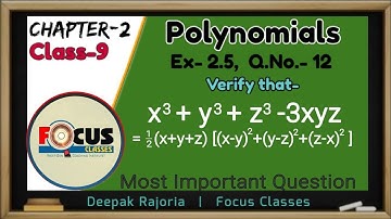 Verify that x3 + y3 + z3 – 3xyz = 1/2 (x+y+z) [ (x-y)2+(y-z)2+(z-x)2] | Class-9 Maths Ex 2.5 q12